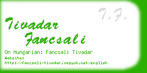 tivadar fancsali business card